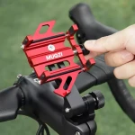 Aluminum alloy phone mount for road bike, integrated handlebar stem cap headset, mountain bike navigation cycling holder