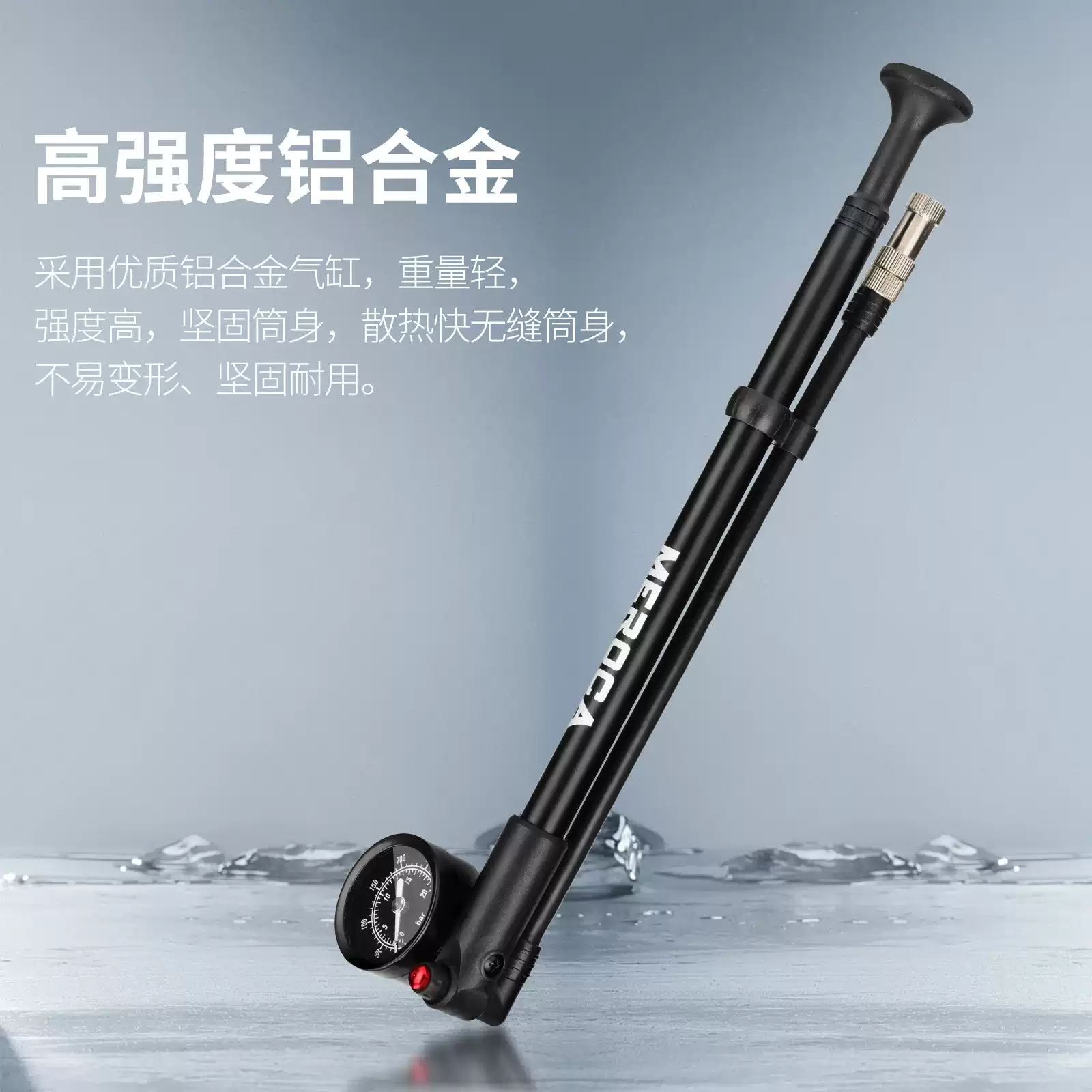 自行车避震器高压打气筒 山地车气压前叉后胆便捷式充气泵300PSI