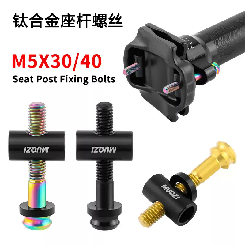 自行车座管座杆钛合金螺丝M5x30/40mm座杆座弓对锁固定螺丝