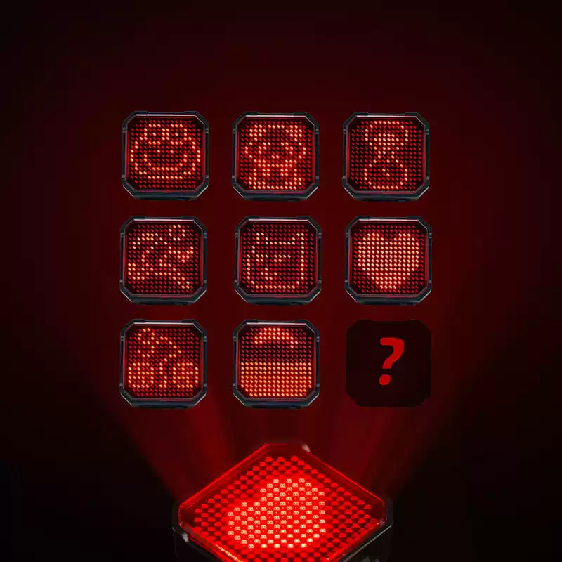 自行车同频智能自定义表情图案尾灯DIY刹车灯公路车夜骑警示灯