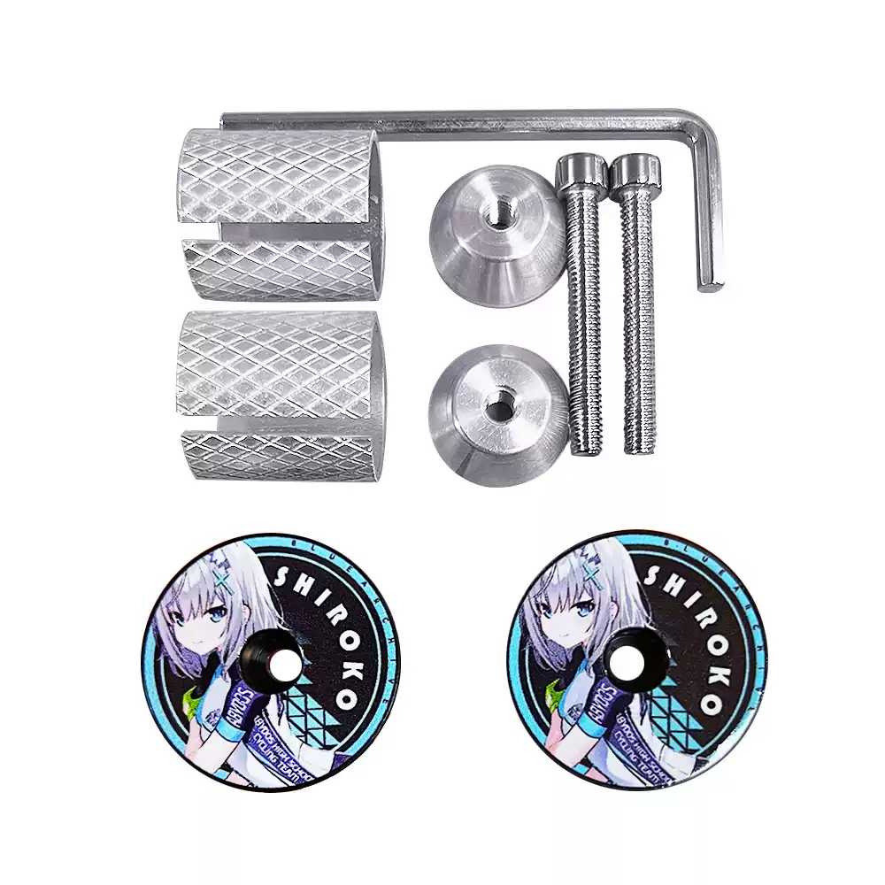 自行车把堵二次元动漫铝合金膨胀锁死山地公路车把塞子单车配件