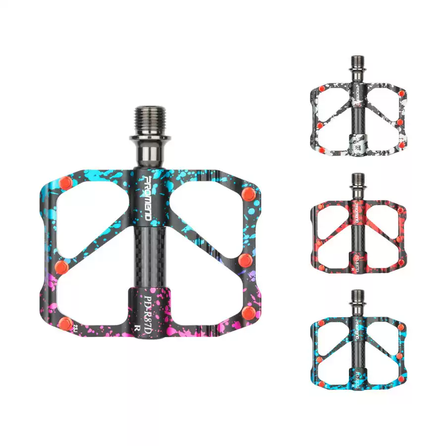 自行车脚踏板水墨迷彩防滑钉三培林铝合金碳纤维管山地公路车脚蹬