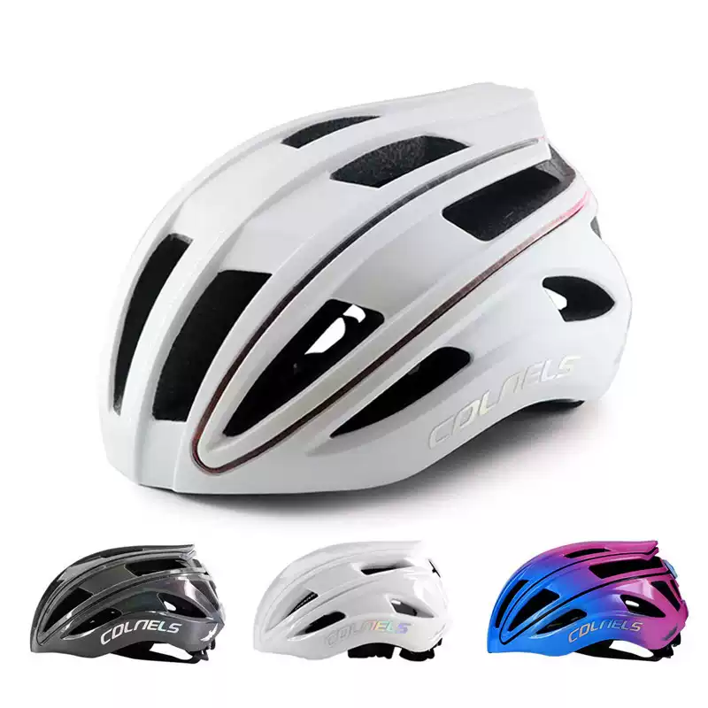 公路车骑行头盔带LED尾灯炫彩灯条透气山地自行车夜骑行安全帽