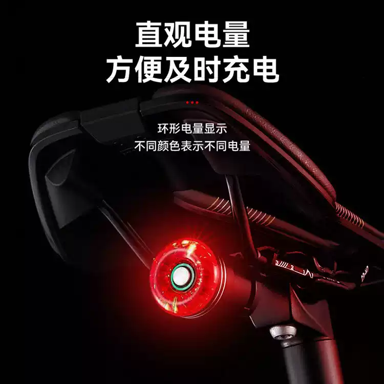 公路车智能刹车尾灯光山地自行车LED夜骑配件骑行装备灯配件