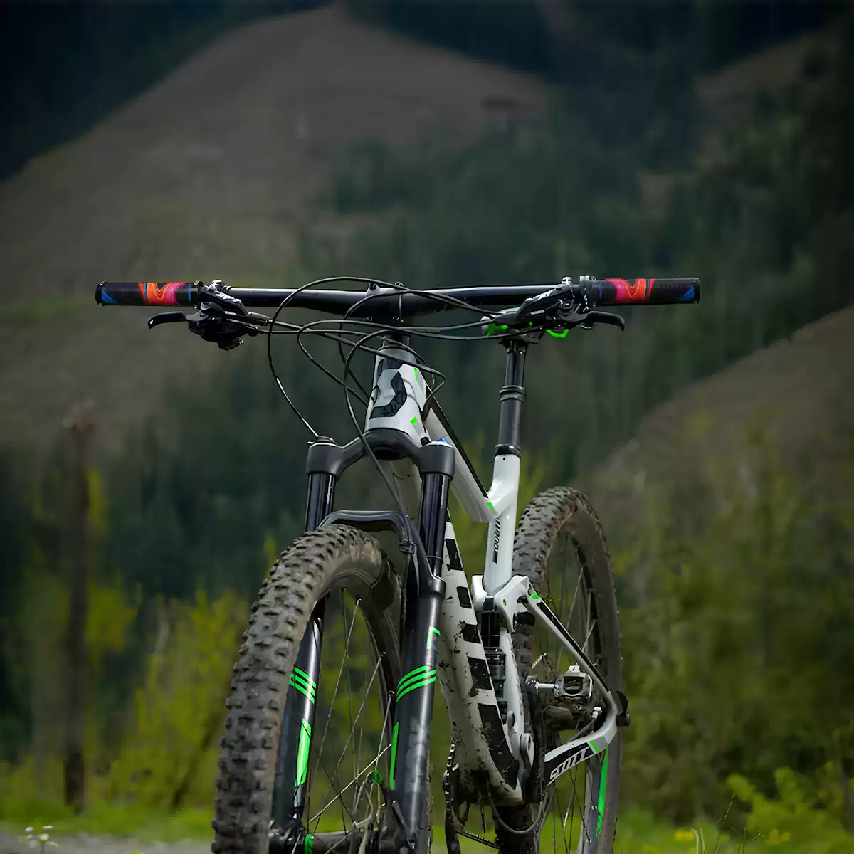 印花把套3D防滑减震把套潮双边锁死把套死飞车自行车配件