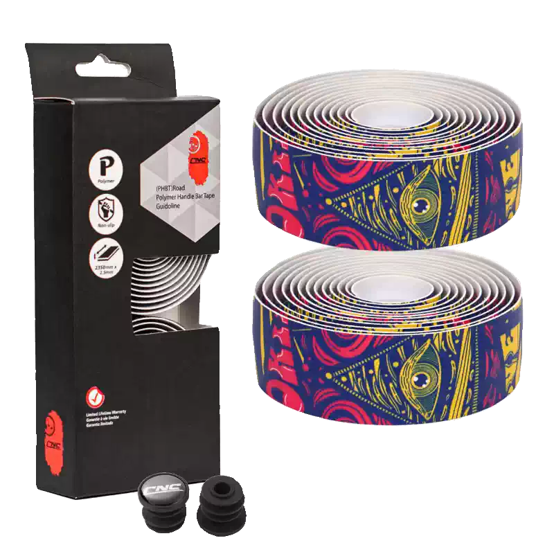 自行车把带国风防滑牛角弯缠绕把带死飞长绑带印花骑行配件